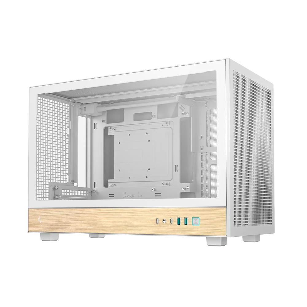 Imagem 4 de 5 do produto Gabinete Gamer Deepcool Ch260 Wood Micro-atx Sem Fans Branco