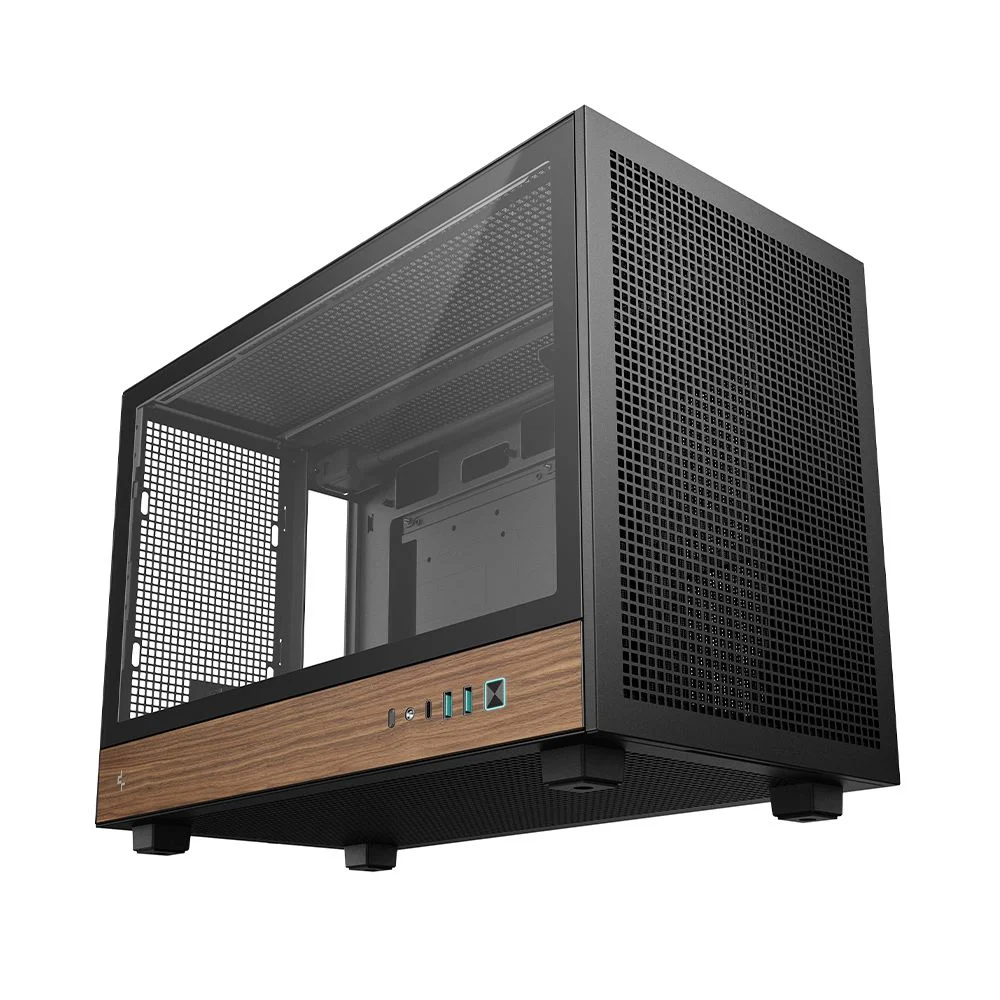Imagem 2 de 5 do produto Gabinete Gamer Deepcool Ch260 Wood Micro-atx Sem Fans Preto