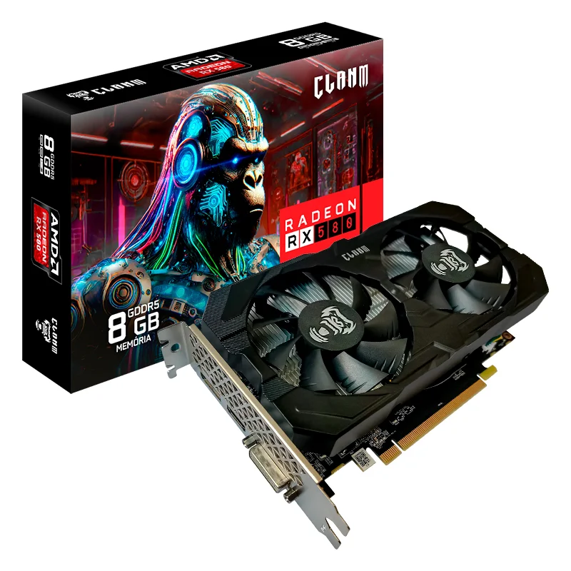 Placa De Vídeo Rx580 8GB Ddr5 256bit HDMI Dp Dvi Clanm Placa De Vídeo Rx580 8GB Ddr5 256bit HDMI Dp Dvi Clanm