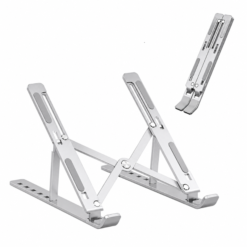 Suporte De Notebook Articulado De Metal Dobrável Ergonômico Cor:prata