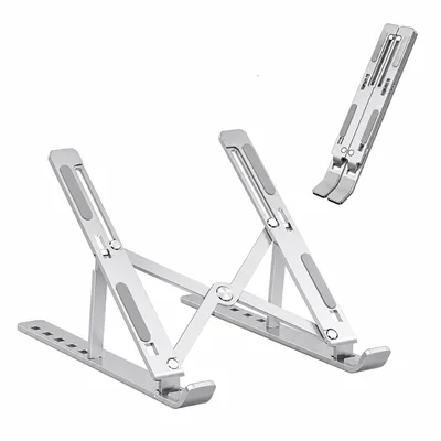 Suporte De Notebook Articulado De Metal Dobrável Ergonômico Cor:prata