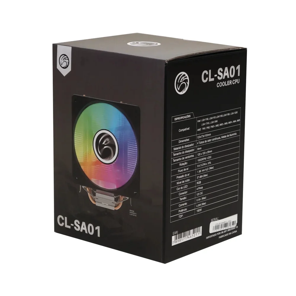 Cooler Brazilpc Gamer Cl-sa01 4 Heatpipe - Tdp 150w 6