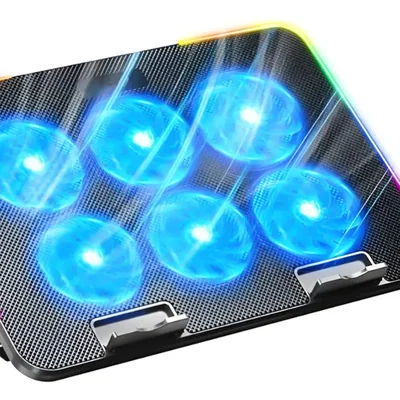 Suporte Notebook 6 Cooler Resfriamento LED RGB Personalizável