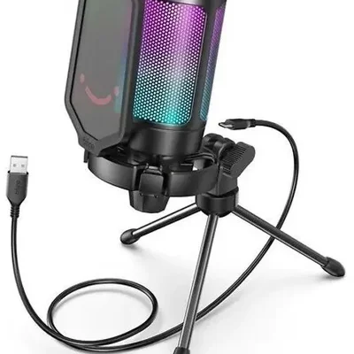 Microfone Gamer Fifine A6v RGB – Preto