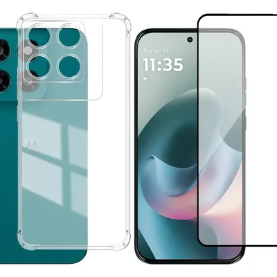 Capa Capinha Anti Impactos + Película 3d Vidro 9h Para Motorola Moto G47 5g