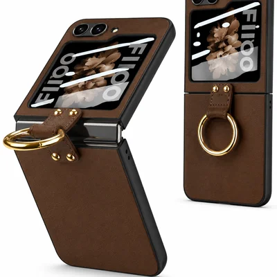 Capa Capinha Couro Sintético Com Suporte De Anel Samsung