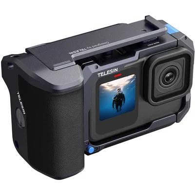 Kit Street Photography Com Frame Metálico E Empunhadura Para Gopro Hero 13, 12, 11, 10 E 9 Black - Telesin