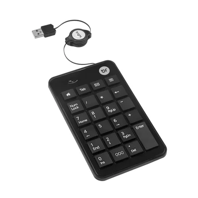 Teclado Numérico Usb Retrátil Preto Para Escritório/trabalho