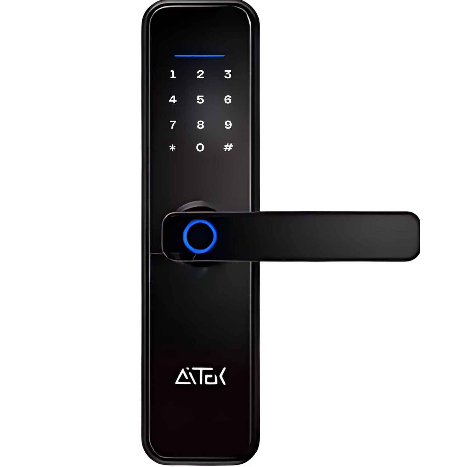 Fechadura Digital Biométrica Aitek Sigma FE05 Touch Screen RFID com Senha + Pilhas AAA Philips