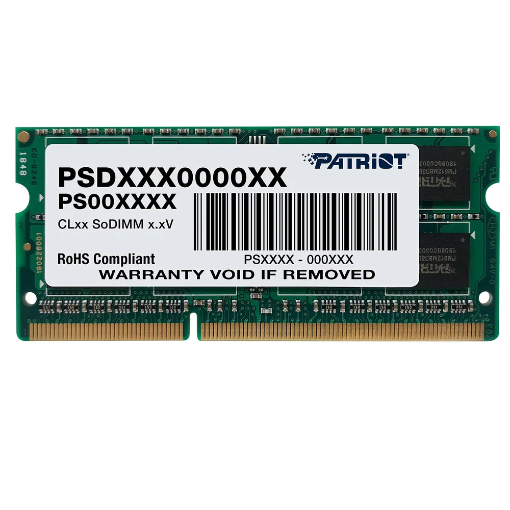 Memória Para Notebook Patriot Signature Line, 8GB Ddr3l, 1600mhz, PC3-12800, 1.35v, Low Voltage, Cl11 - Psd38g1600l2s