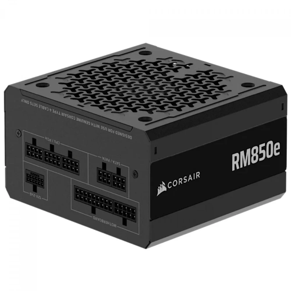 Fonte Corsair Rm850e, 850w, Cybenetics Gold, PCie 5.1, Full Modular, Preto, cp-9020296-br Fonte Corsair Rm850e, 850w, Cybenetics Gold, PCie 5.1, Full Modular, Preto, cp-9020296-br