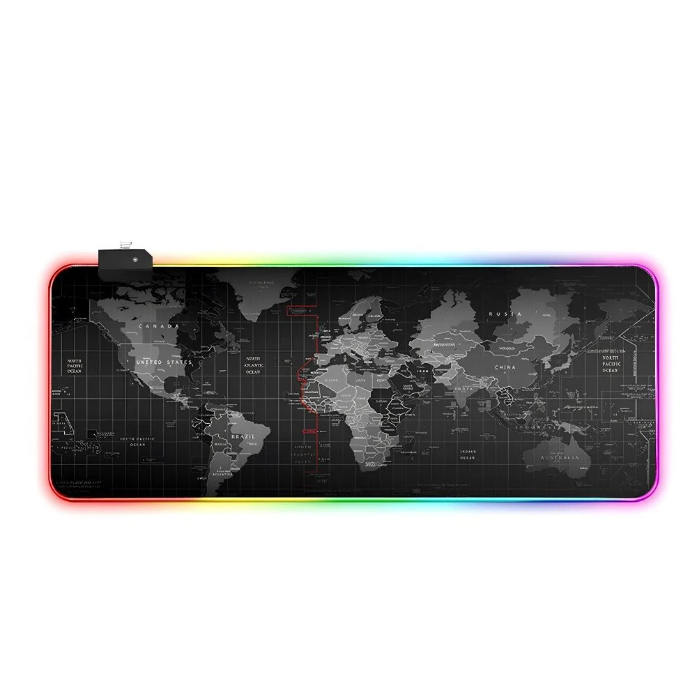 Mouse Pad Gamer Extra Grande Exbom Mapa Mundi Com LED Colorido 800x300x4mm Mp-LED3080c28 Mouse Pad Gamer Extra Grande Exbom Mapa Mundi Com LED Colorido 800x300x4mm Mp-LED3080c28