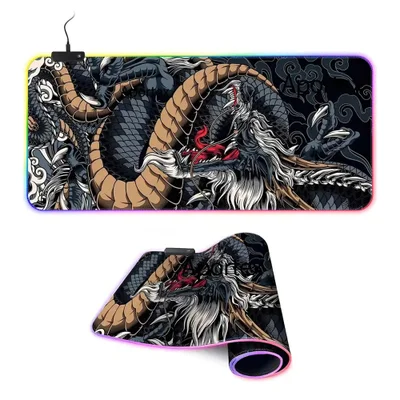 Mouse Pad Gamer Extra Grande Exbom Dragao Com LED Colorido 800x300x4mm Mp-LED3080c28