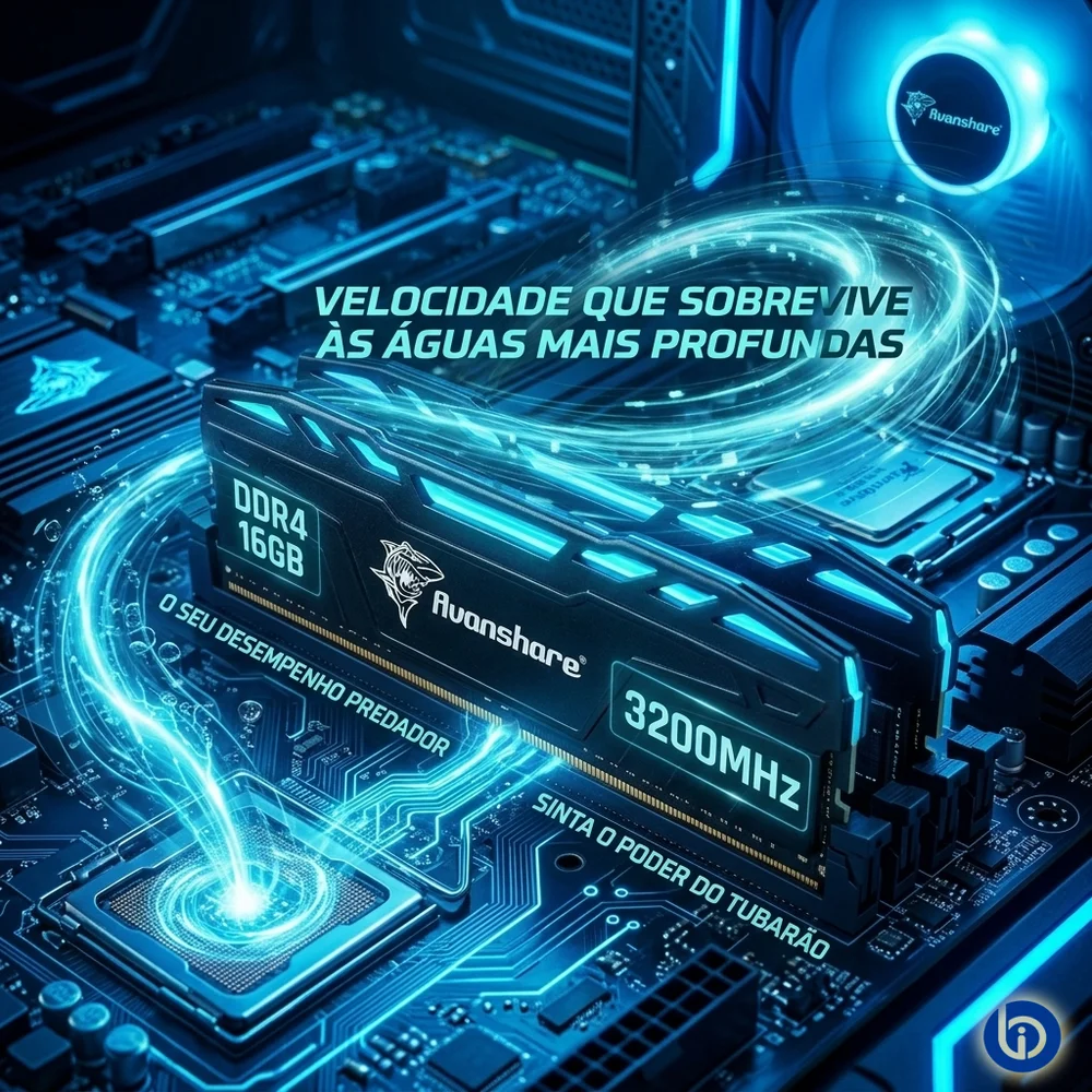 Memoria Para Desktop Ddr4 16gb 3200mhz Avanshare Com Dessipador Preto Memoria Para Desktop Ddr4 16gb 3200mhz Avanshare Com Dessipador Preto