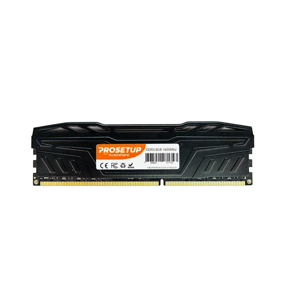 Memoria Para Desktop Ddr3 8GB 1600mhz PC3-12800 Cl11 Gamer Heatsink  Prosetup Avanshare