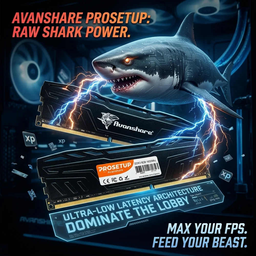Imagem 5 de 5 do produto Memoria Para Desktop Ddr3 8GB 1600mhz PC3-12800 Cl11 Gamer Heatsink  Prosetup Avanshare