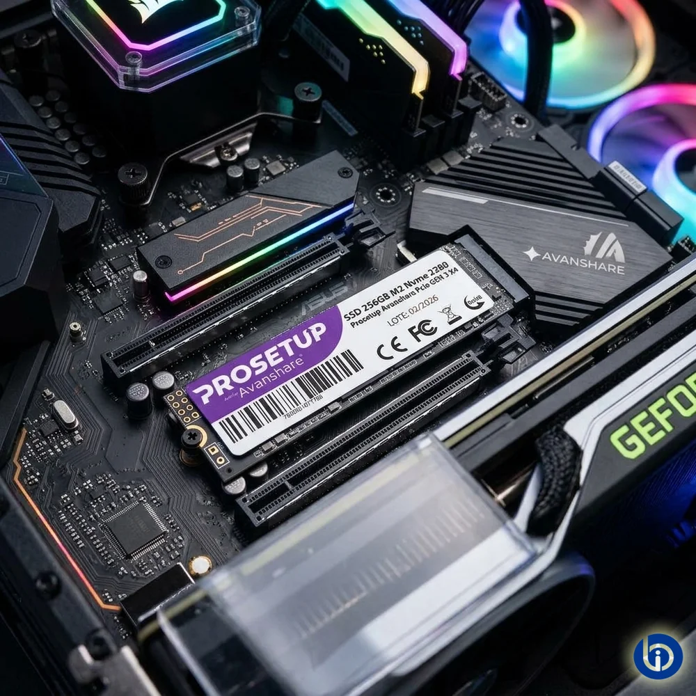 Imagem 3 de 5 do produto SSD 256gb M2 Nvme 2280 Prosetup Avanshare PCie Gen 3 X4 Leitura 1700mb/s Gravacao 1100mb/s