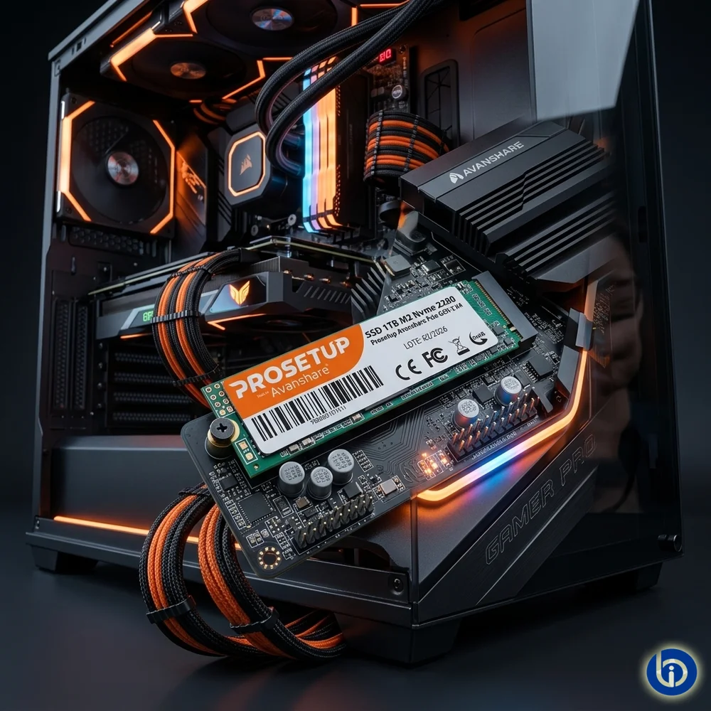 Imagem 3 de 5 do produto SSD 1TB M2 Nvme 2280 Prosetup Avanshare PCie Gen 3 X4 Leitura 1700mb/s Gravacao 1100mb/s