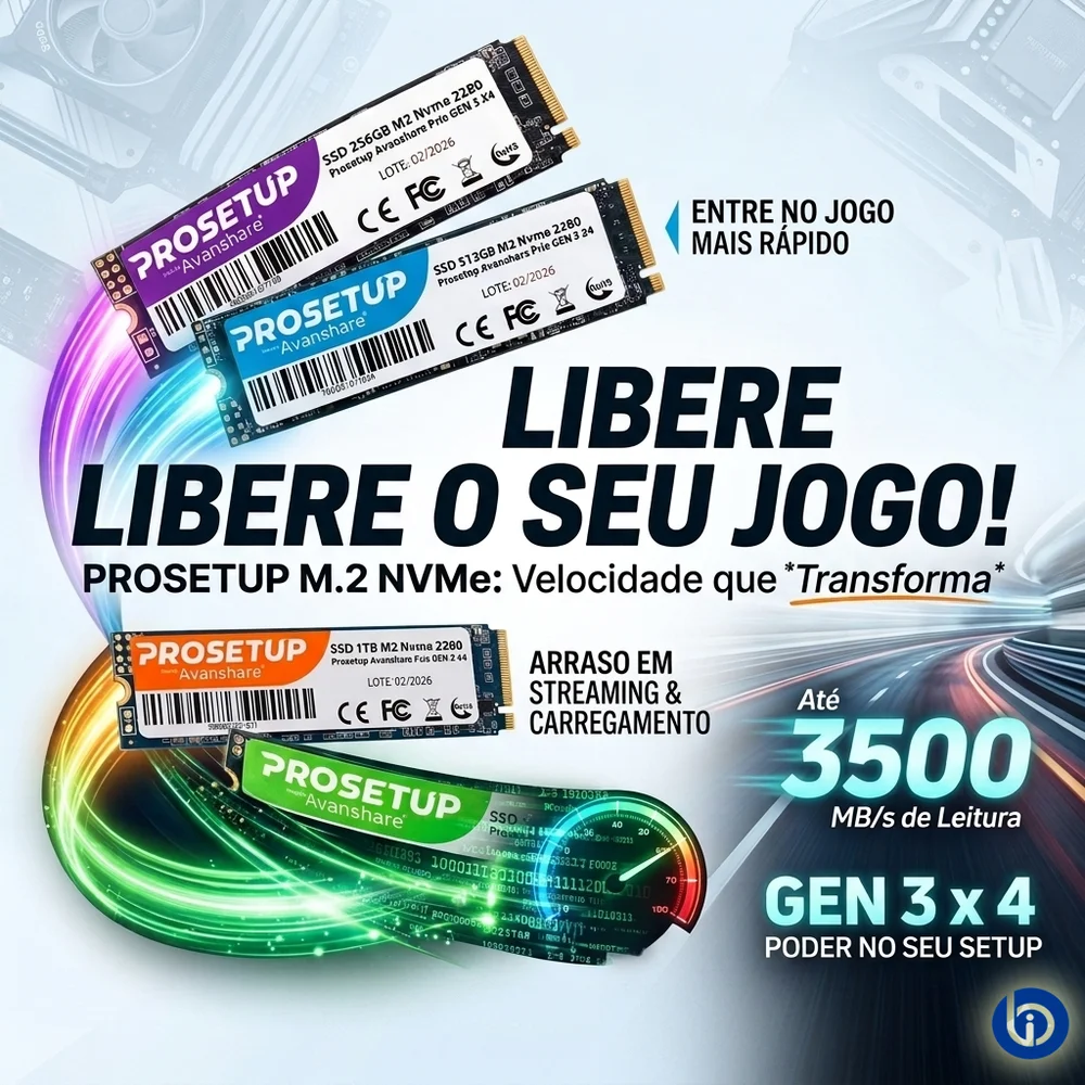 Imagem 3 de 5 do produto SSD 2TB M2 Nvme 2280 Prosetup Avanshare PCie Gen 3 X4 Leitura 1700mb/s Gravacao 1100mb/s