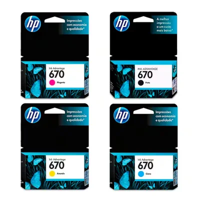 Cartucho De Tinta Hp 670 Kit Cz113ab Cz117ab Kit Deskjet 4615 4625 5525