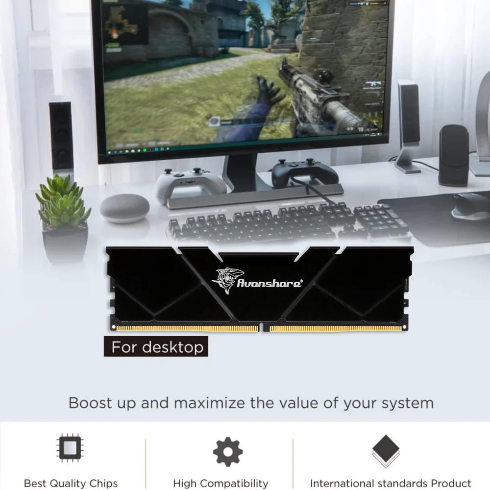 Imagem 2 de 4 do produto Memoria Para Desktop Ddr5 16gb 5600mhz PC5 44800 Com Dissipador Prosetup Avanshare