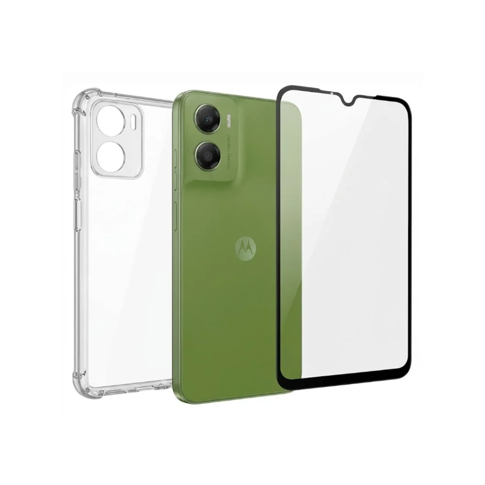 Capinha + Película Para Moto G06 Frontal 3d Vidro Temperado