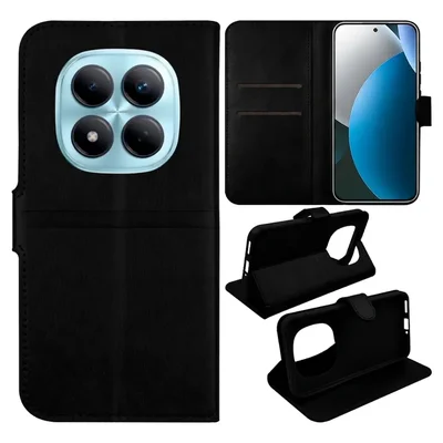 Capa Carteira Flip + Película 9d Cerâmica Para Redmi Note 15 Pro 5g