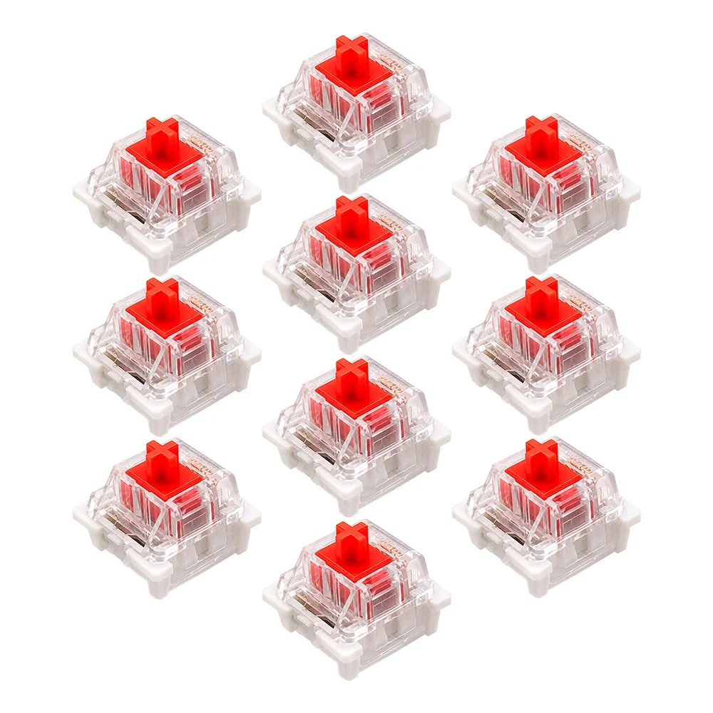 Kit 10 Switch Red Para Teclado Mecânico Outemu Padrão Mx Vermelho Linear Reposição Hot Swap Kit 10 Switch Red Para Teclado Mecânico Outemu Padrão Mx Vermelho Linear Reposição Hot Swap