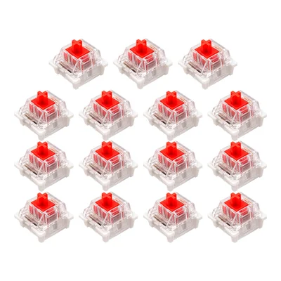 Kit 15 Switch Red Para Teclado Mecânico Outemu Padrão Mx Vermelho Linear Reposição Hot Swap