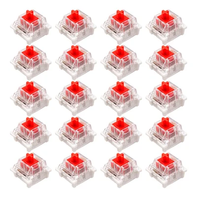 Kit 20 Switch Red Para Teclado Mecânico Outemu Padrão Mx Vermelho Linear Reposição Hot Swap