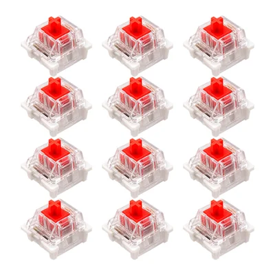 Kit 12 Switch Red Para Teclado Mecânico Outemu Padrão Mx Vermelho Linear Reposição Hot Swap