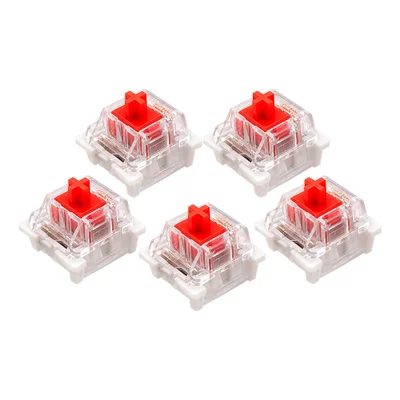 Kit 5 Switch Red Para Teclado Mecânico Outemu Padrão Mx Vermelho Linear Reposição Hot Swap