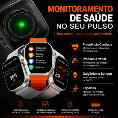 Smartwatch Revenger 49mm Relógio Inteligente Bluetooth Chamadas Tela HD Android iOS 15