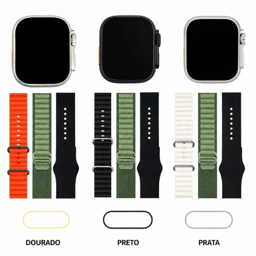 Smartwatch Revenger 49mm Relógio Inteligente Bluetooth Chamadas Tela HD Android iOS 7