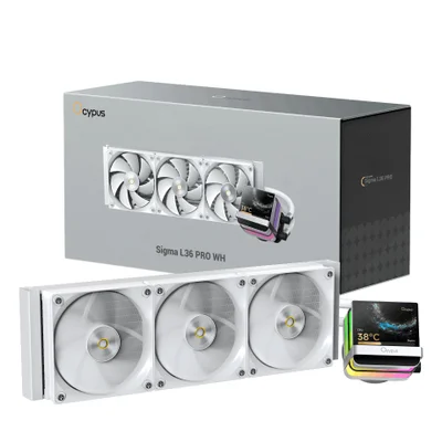 Water Cooler 360mm Ocypus Sigma L36 Pro Wh, ARGB, Display Lcd, White - Sigma-l36-wh3anwl00p-gl