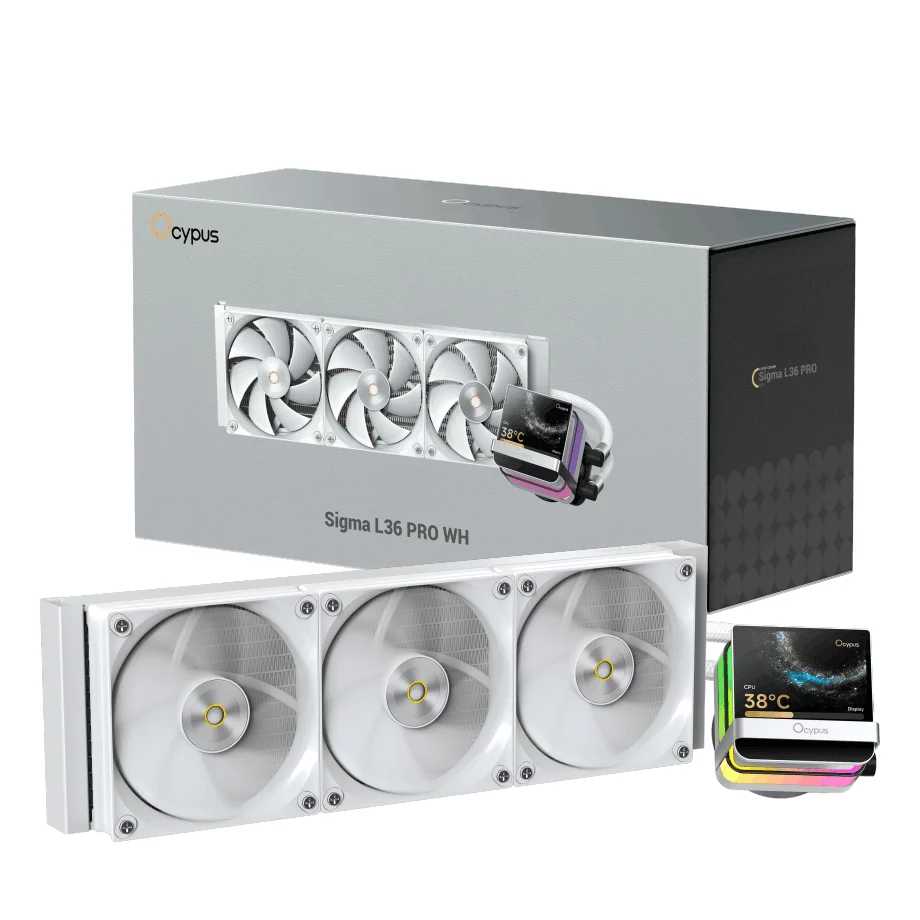 Water Cooler 360mm Ocypus Sigma L36 Pro Wh, ARGB, Display Lcd, White - Sigma-l36-wh3anwl00p-gl 4
