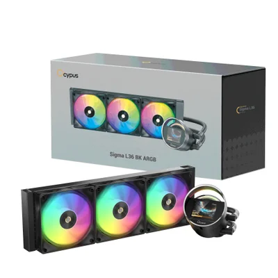 Water Cooler 360mm Ocypus Sigma L36 ARGB, Display Lcd, Black - Sigma-l36-bk3aawwn00x-gl