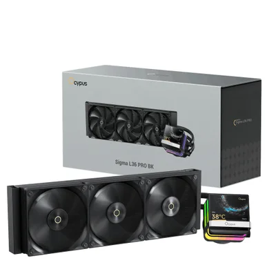 Water Cooler 360mm Ocypus Sigma L36 Pro Bk, ARGB, Display Lcd, Black - Sigma-l36-bk3anwl00p-gl