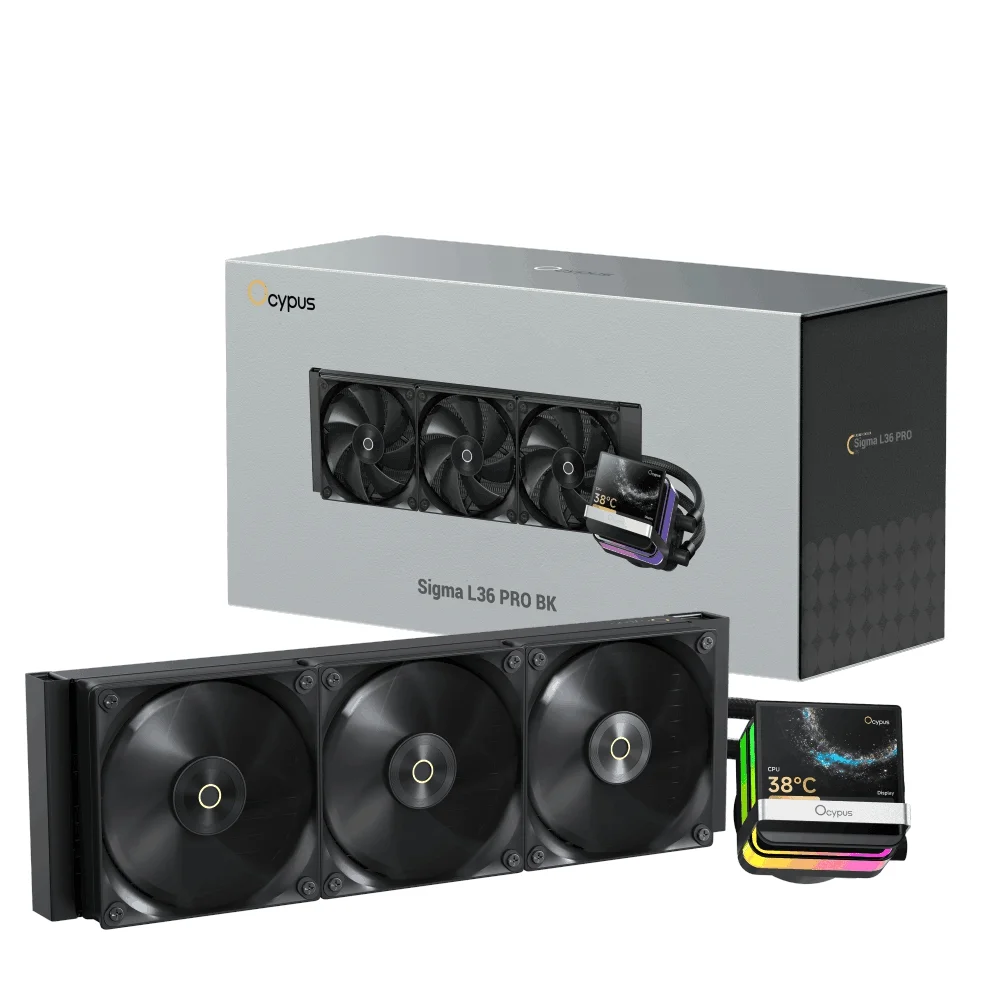 Water Cooler 360mm Ocypus Sigma L36 Pro Bk, ARGB, Display Lcd, Black - Sigma-l36-bk3anwl00p-gl 4