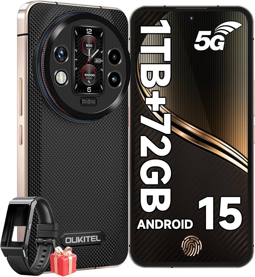Smartphone Oukitel Wp200 Pro 5g 72 GB Ram 1 TB A Prova Dágua Preto