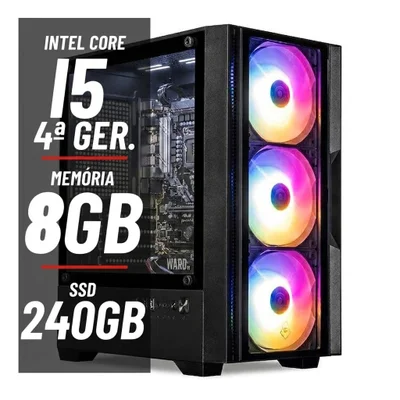 Computador Intel i5 - SSD 240 Gb - 08 Gb Memória - Gabinete Gamer