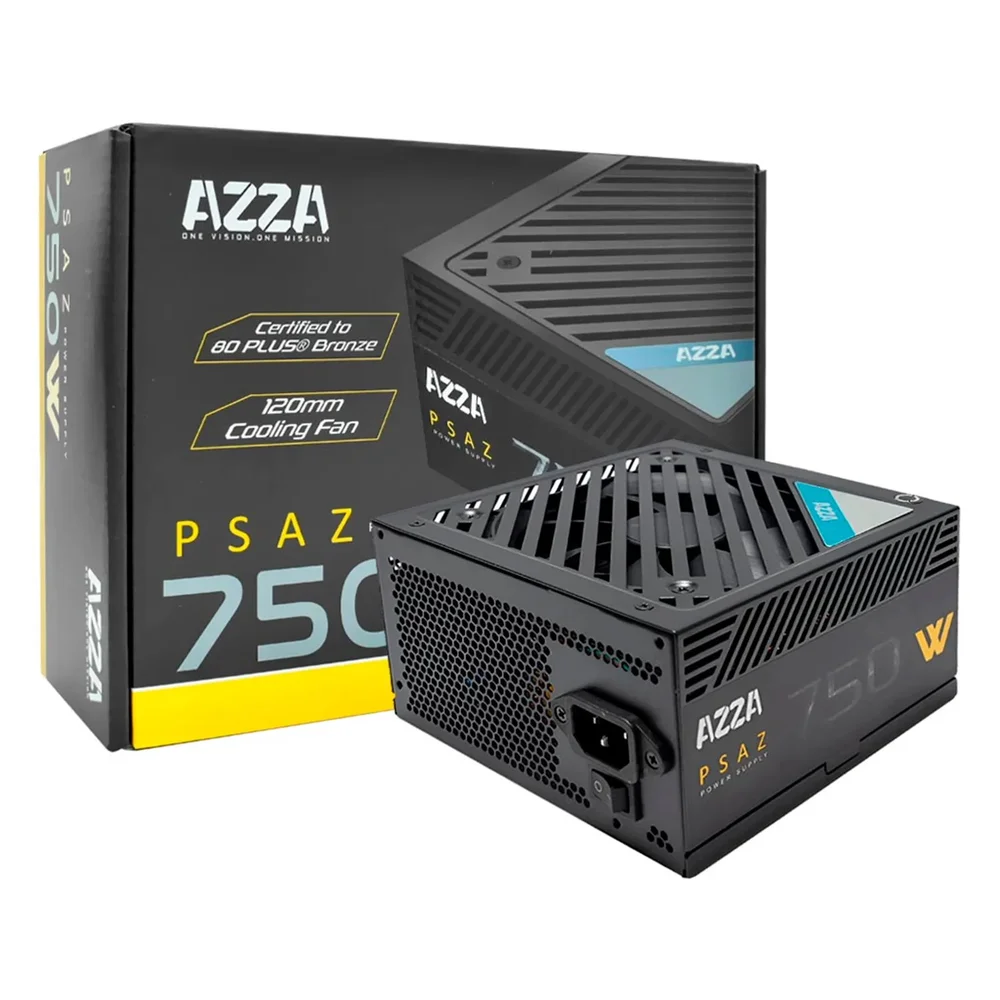 Fonte Azza Psaz-750w Atx 750w 80 Plus Bronze - Preto