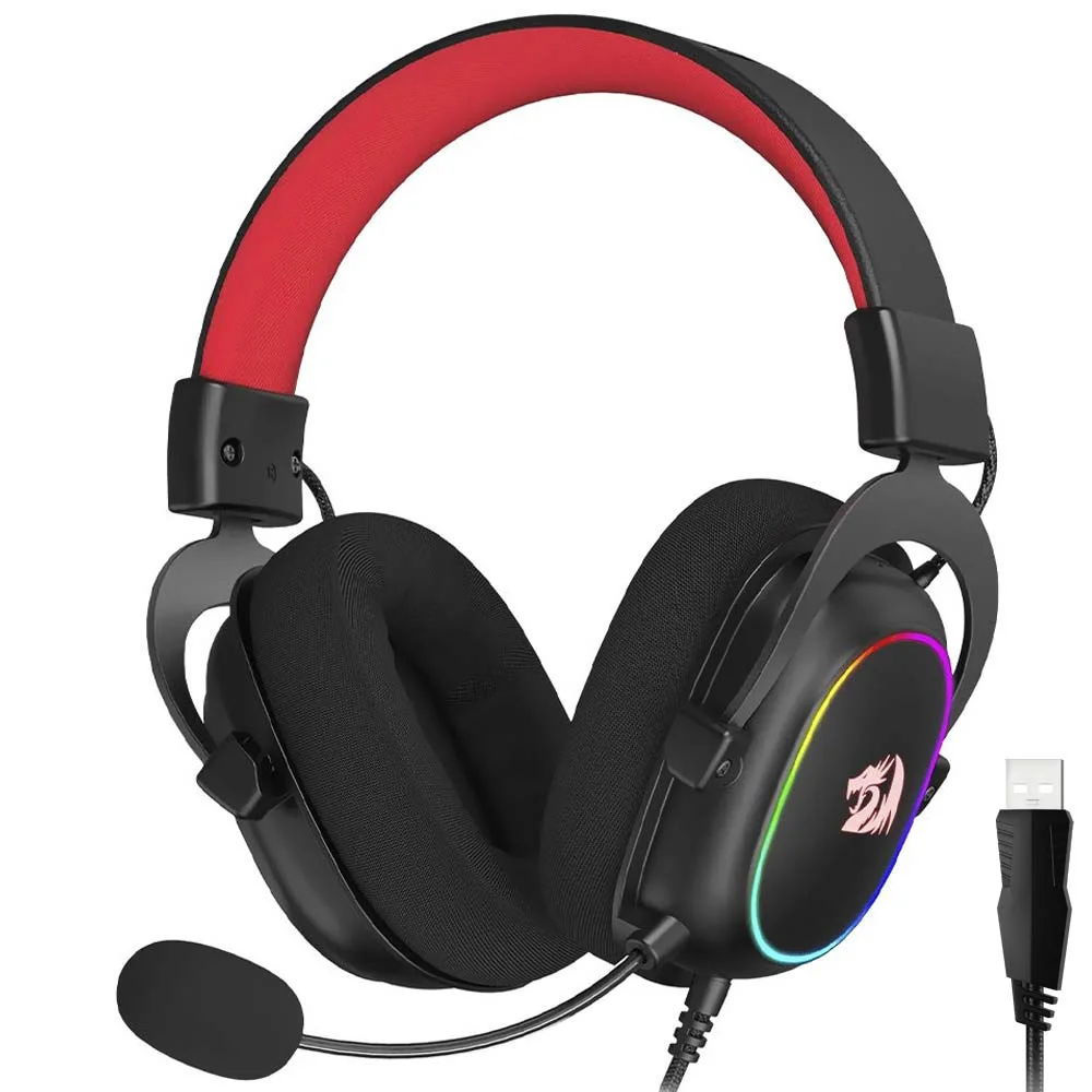 Fone Gamer Redragon H510-RGB Zeus X RGB / Com Fio - Preto Fone Gamer Redragon H510-RGB Zeus X RGB / Com Fio - Preto