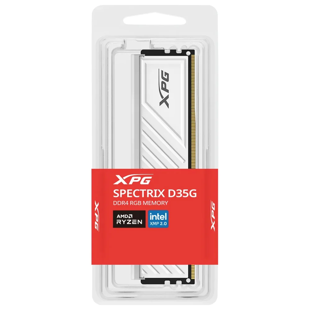 Imagem 2 de 2 do produto Memória Ram Adata Xpg Spectrix D35g Ddr4 8GB 3200mhz Ax4u32008g16a-swhd35g RGB Iluminação Personalizável Alto Desempenho Branco