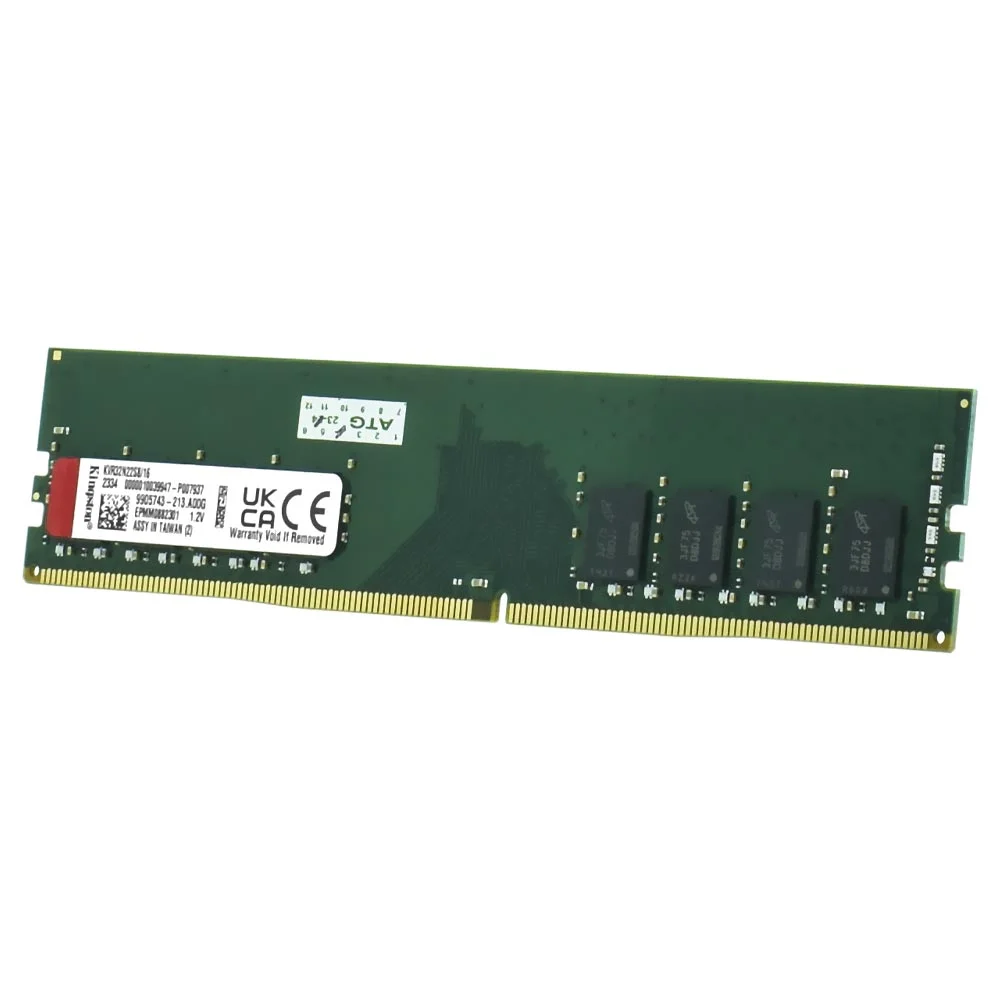 Memória Ram Kingston Ddr4 Kvr32n22s8/16 16gb 3200mhz Unbuffered Cl22 1.2v Desktop Upgrade Gaming
