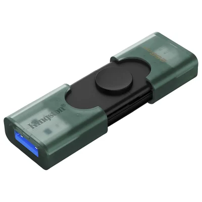 Pendrive Kingston Datatraveler Duo 256gb Usb 3.2 Usb-c Dtdeg2/256gb Verde Alta Velocidade Dual Conector Portátil 256gb