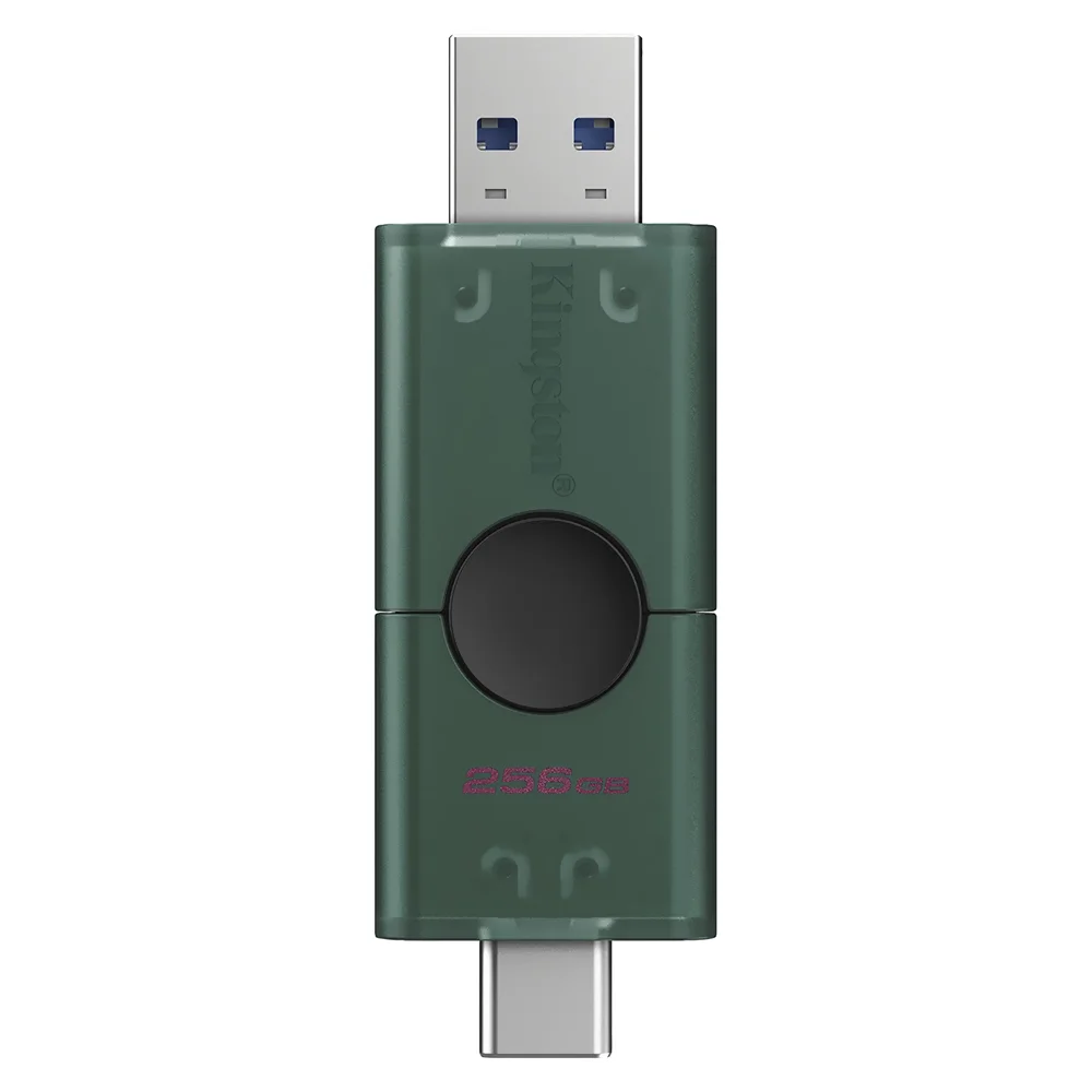 Imagem 2 de 3 do produto Pendrive Kingston Datatraveler Duo 256gb Usb 3.2 Usb-c Dtdeg2/256gb Verde Alta Velocidade Dual Conector Portátil 256gb