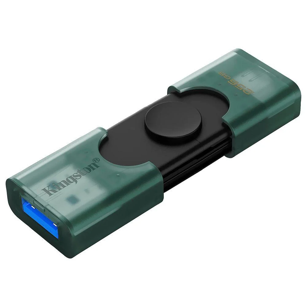 Imagem 3 de 3 do produto Pendrive Kingston Datatraveler Duo 256gb Usb 3.2 Usb-c Dtdeg2/256gb Verde Alta Velocidade Dual Conector Portátil 256gb