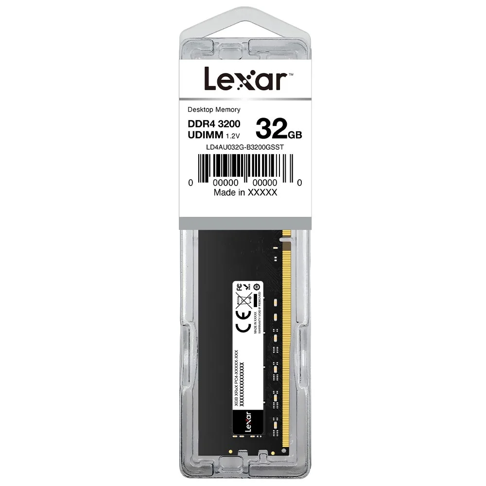 Imagem 2 de 3 do produto Memória Ram Lexar Ddr4 32gb 3200mhz Ld4au032g-b3200gsst 288-pinos Dual Channel Desktop Alta Performance Gaming