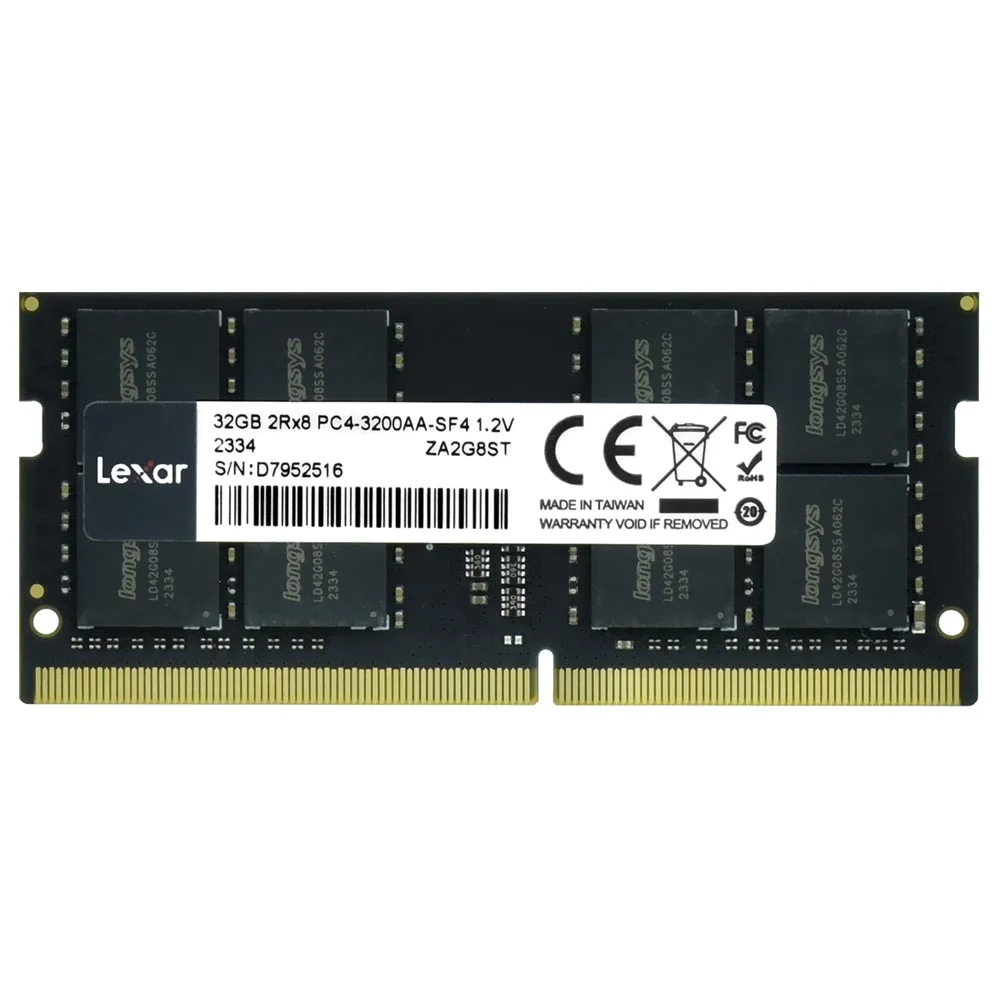 Memória Ram Notebook Lexar Ddr4 32gb 3200mhz Ld4as032g-b3200gsst So-dimm Alta Performance 1.2v Upgrade
